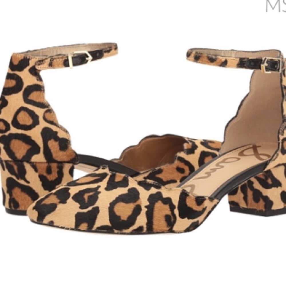 Sam Edelman leopard Lara ankle strap shoes 8
